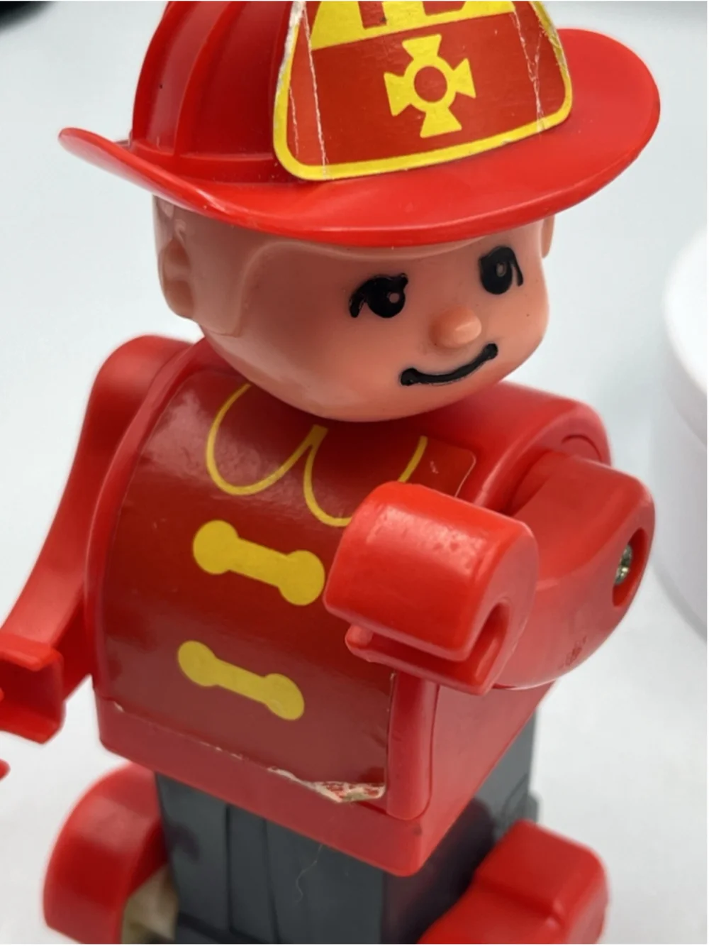 VINTAGE PUSHKINS Vintage Fire Man TOMY 1976 Push N Go Action Figure